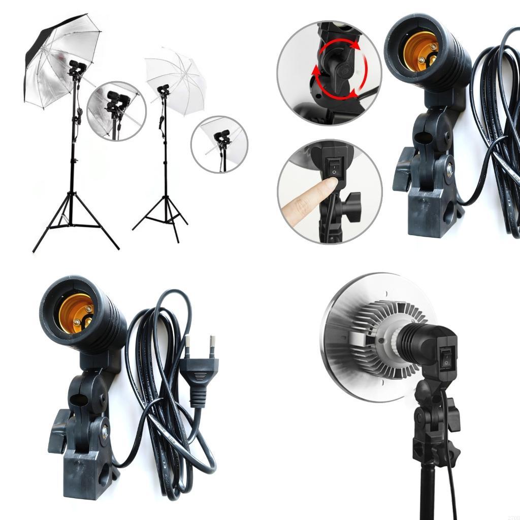 Photography Umbrella Light - Suporte luz E27 para refletor guarda-chuva